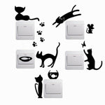 5pcs 3d black cats wall stickers